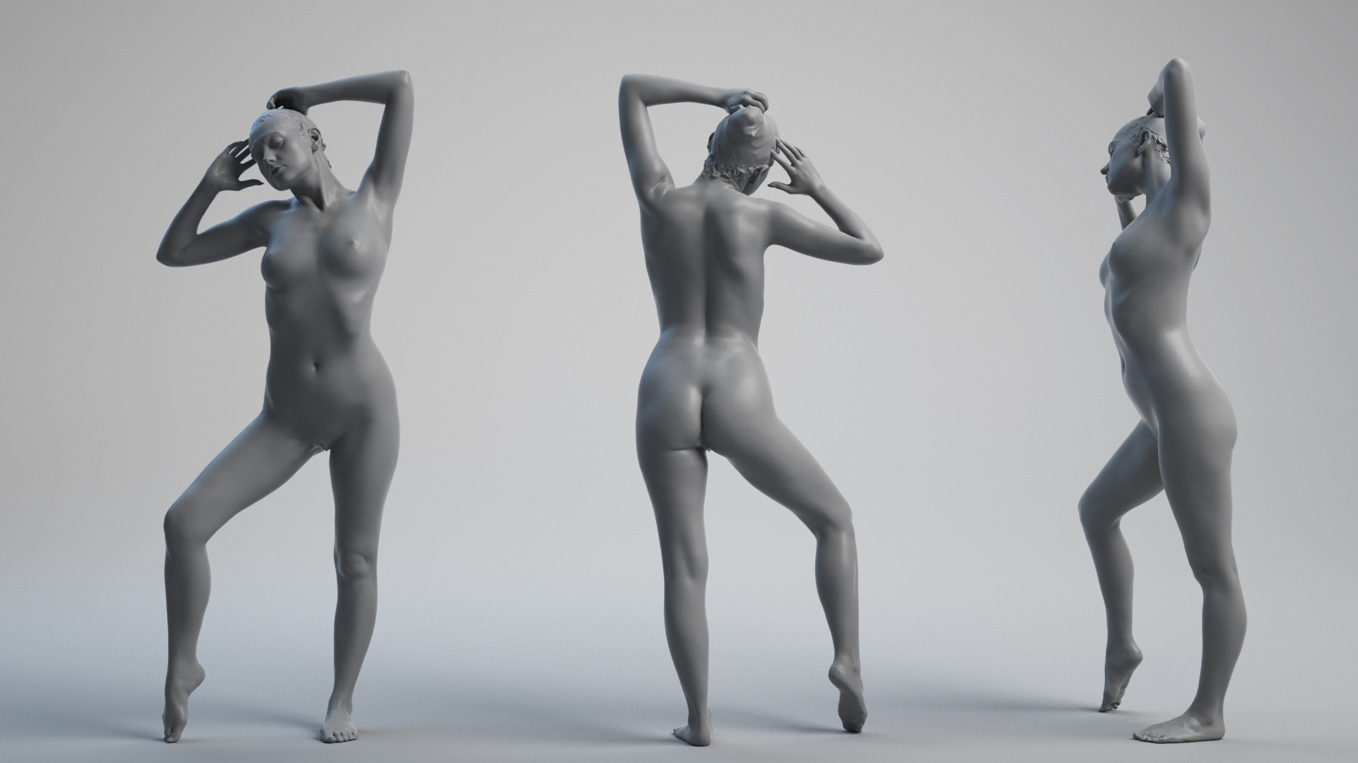 Pointed Toe posing 3d model female